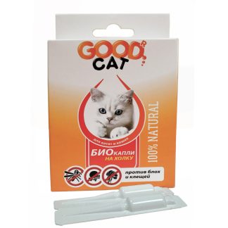 Антипаразитарные БИО капли для кошек и котят от блох и клещей 1мл (уп. 3шт) Good Cat